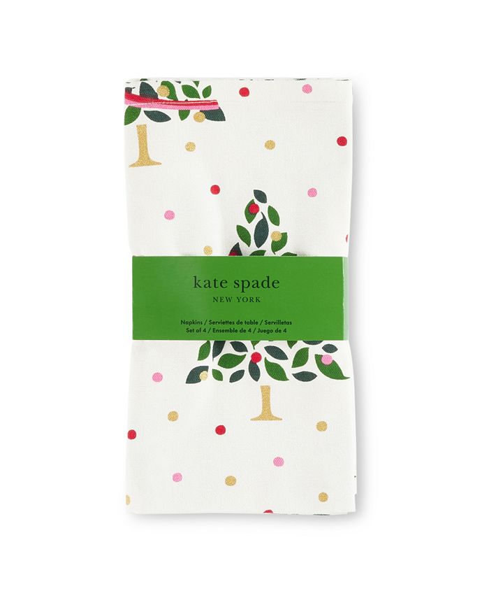 kate spade new york Holiday Confetti Cloth Napkins 4Pack Set, 20" x 20