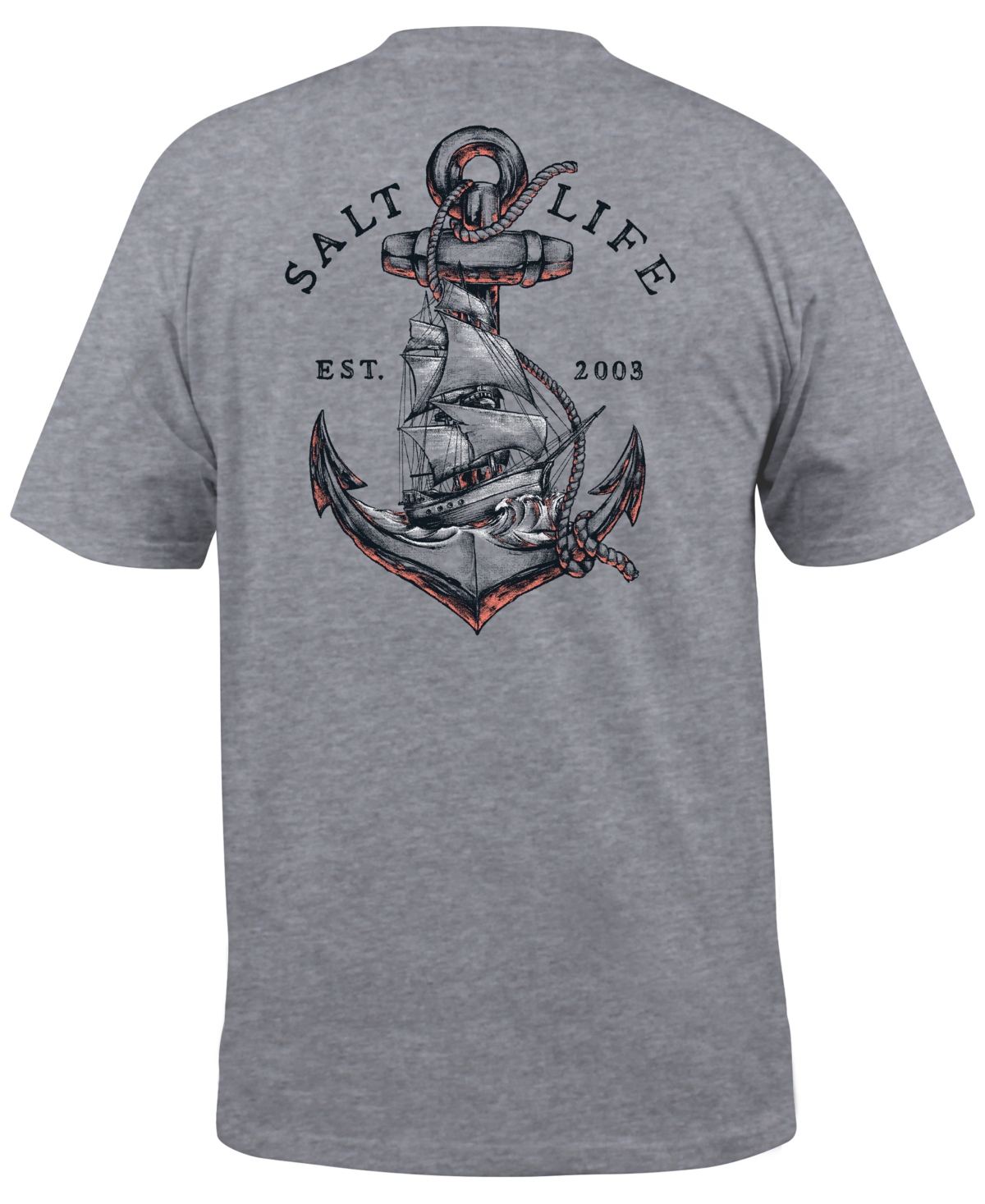 Salt Life Men's Voyager Short-sleeve Graphic Pocket T-shirt In Athletic Heather