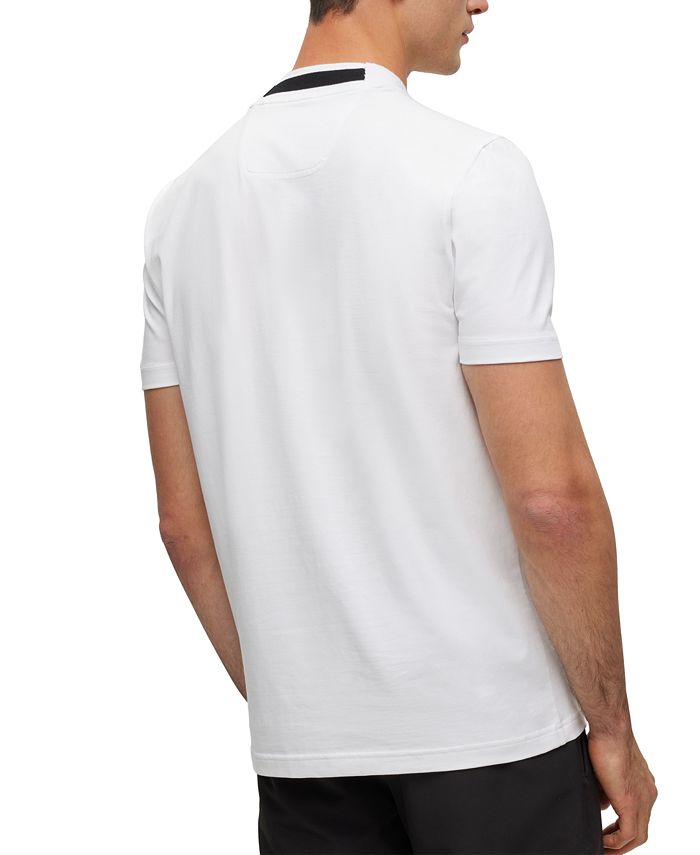 Hugo Boss Men's Logo-Stripe Jacquard Collar T-shirt - Macy's