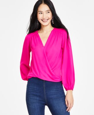 I.N.C. International Concepts Petite Surplice V-Neck Blouse, Created for Macy's