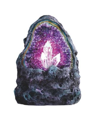 FC Design 5"H Faux Purple Faux Crystal Cave Rock Geode with LED Statue ...