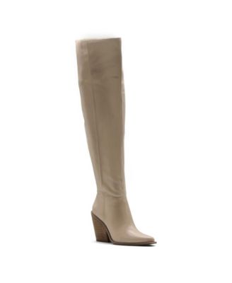 Womens Wrecker Over the Knee Boot Chunky High Heel
