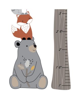 35” X 62” Woodland Forest Tree with Animals Kids Growth Chart Wall Decals