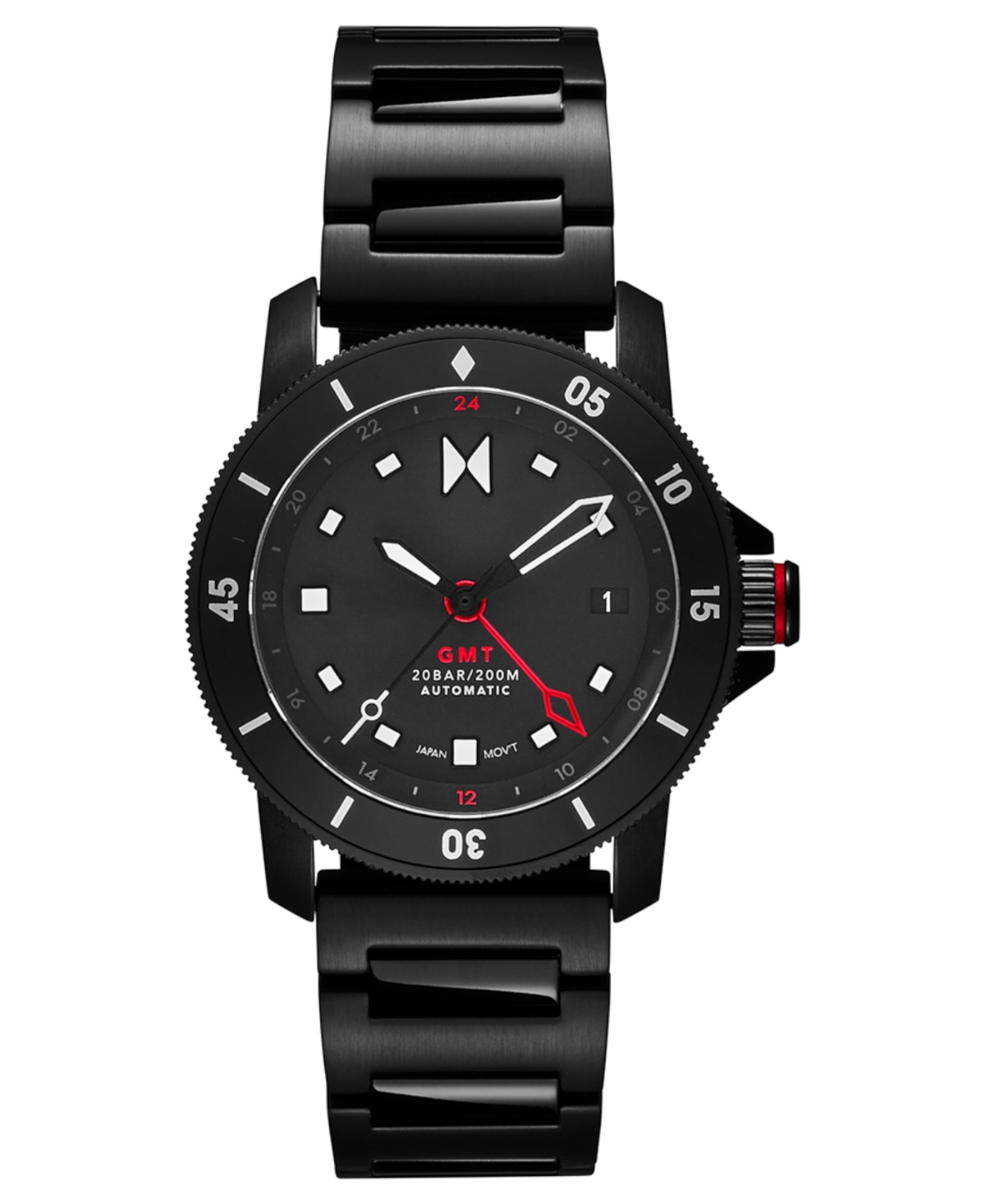 Men's Cali Diver Automatic Black Stainless Steel Bracelet Watch 40mm - Black
