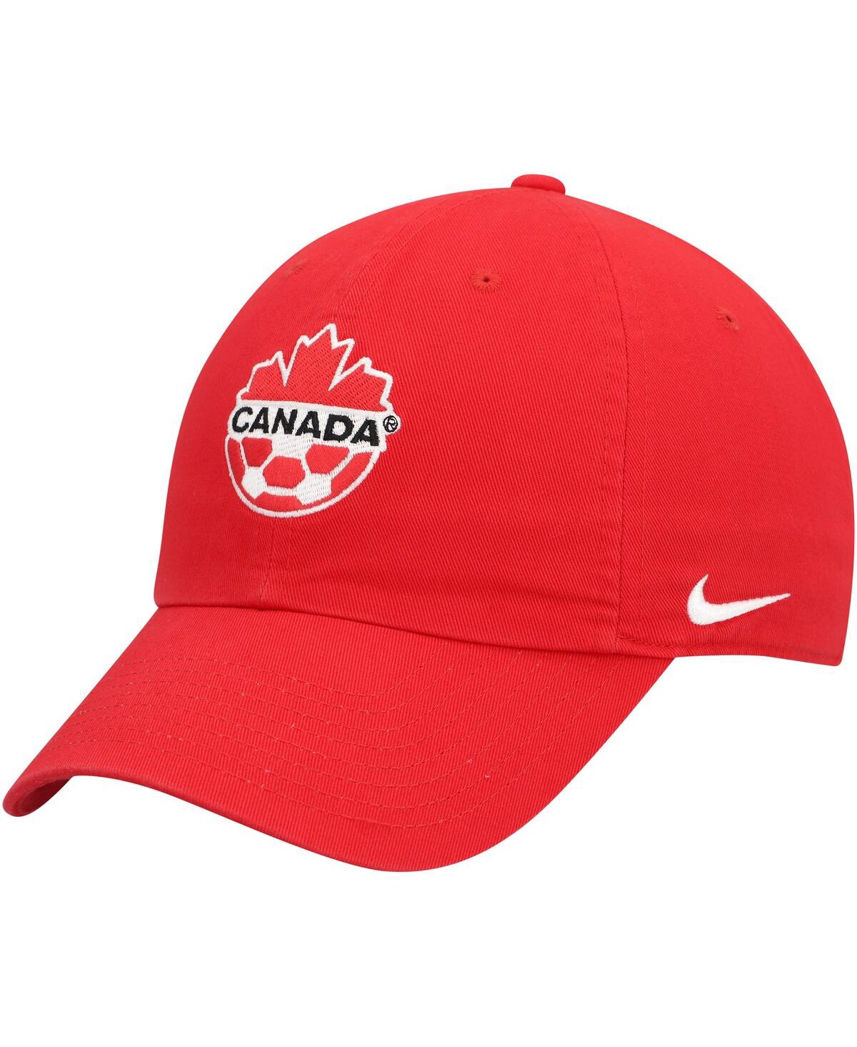 Shop Nike Men's  Red Canada Soccer Campus Adjustable Hat