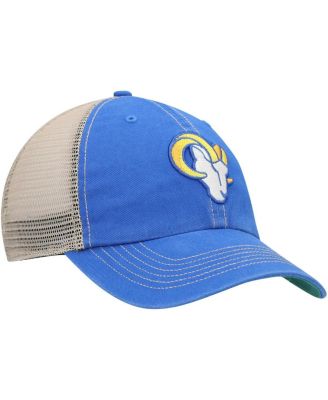 Men's Royal, Natural Los Angeles Rams Head Trawler Trucker Clean Up Snapback Hat