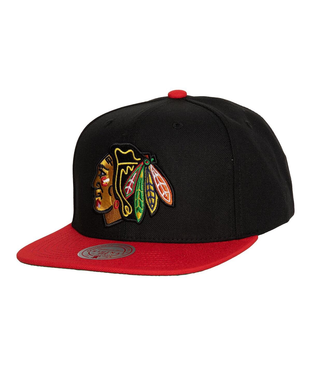 Mitchell & Ness Mitchell Ness Men's Black/red Chicago Blackhawks Day One Snapback Hat In Black