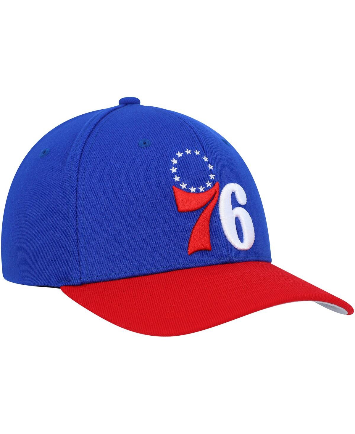 Mitchell & Ness Men's  Royal, Red Philadelphia 76ers Mvp Team Two-tone 2.0 Stretch-snapback Hat In Royal,red
