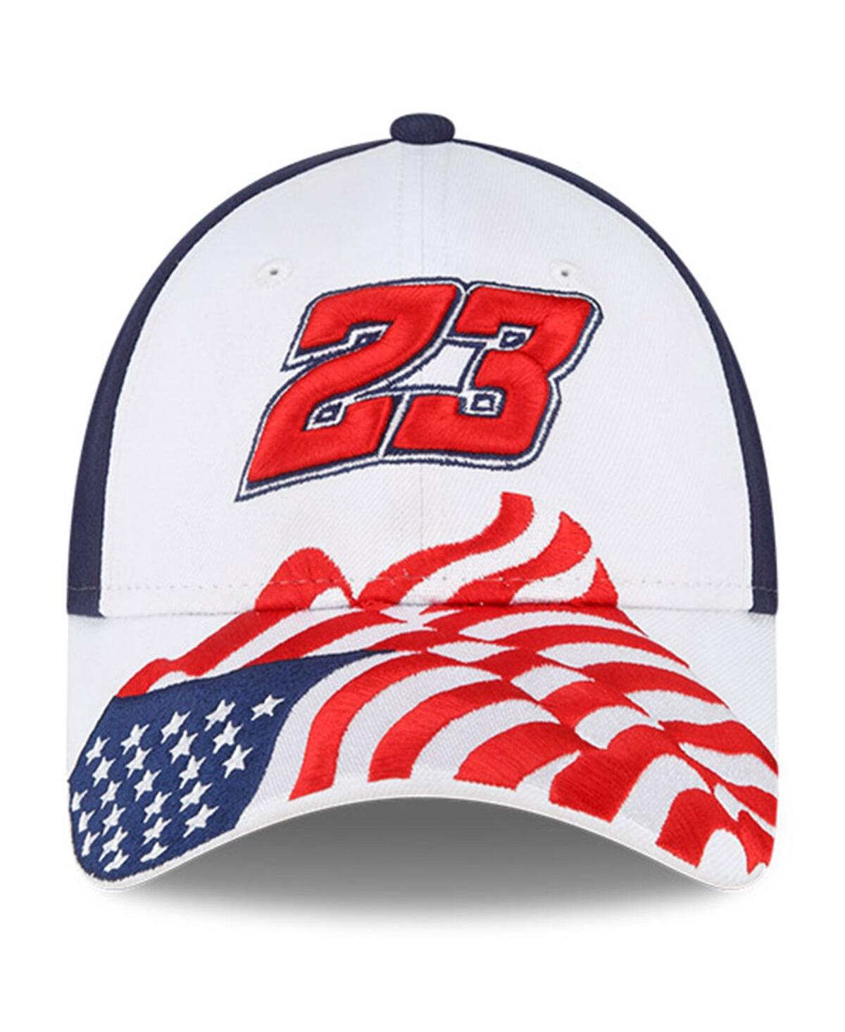 NEW ERA MEN'S NEW ERA WHITE, BLUE BUBBA WALLACE 9FORTY AMERICANA SNAPBACK ADJUSTABLE HAT 