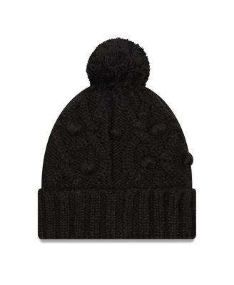 Women's Black New Orleans Saints Toasty Cuffed Knit Hat with Pom