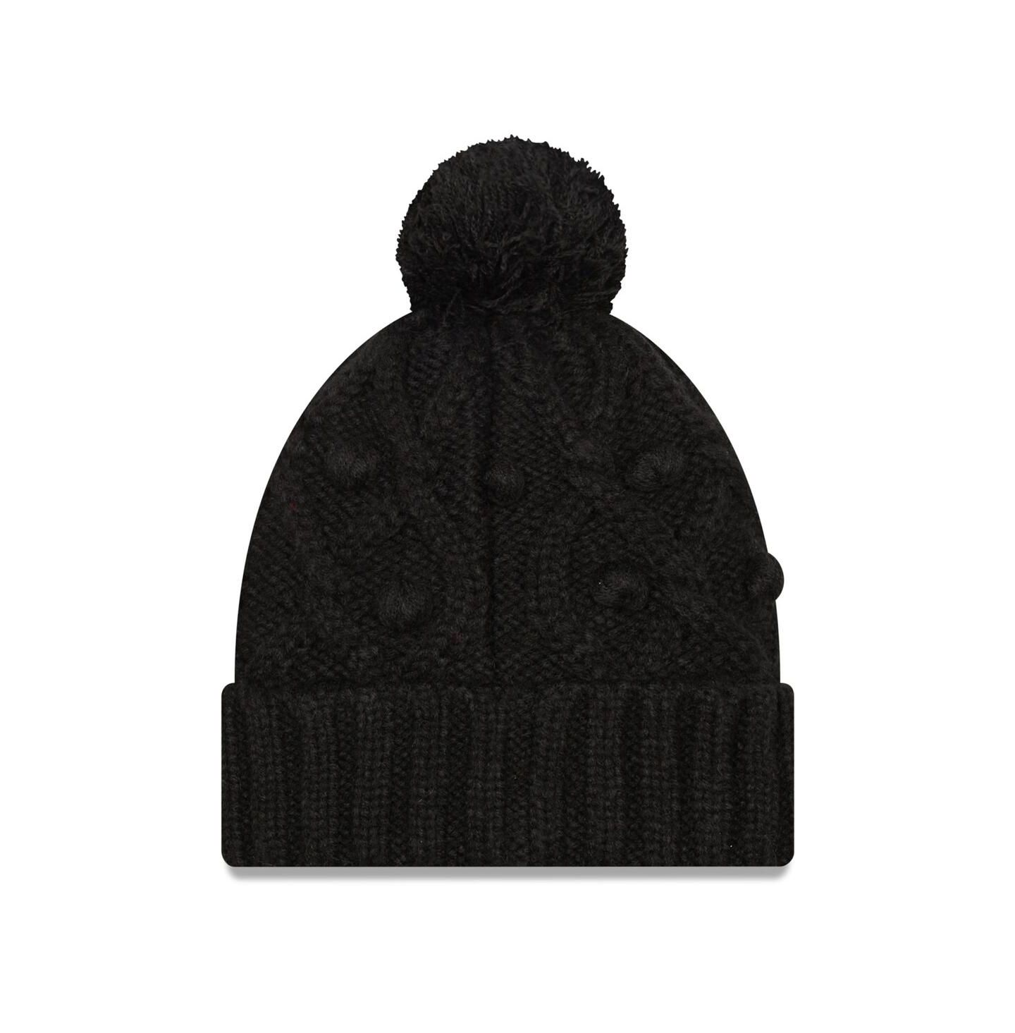 Женская шапка New Era Black New Orleans Saints Toasty Cuffed Knit Hat with Pom — фото 2