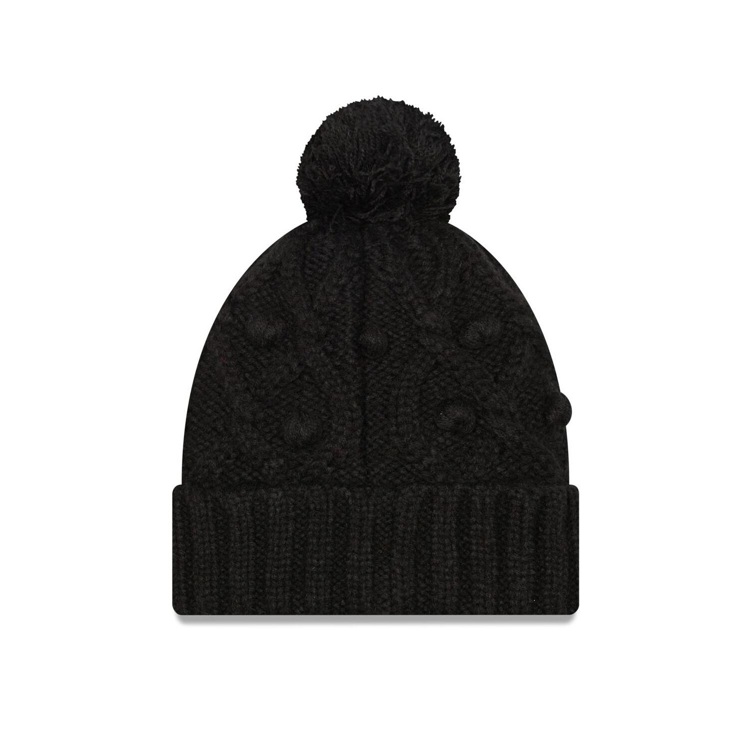 Women's Black New Orleans Saints Toasty Cuffed Knit Hat with Pom
