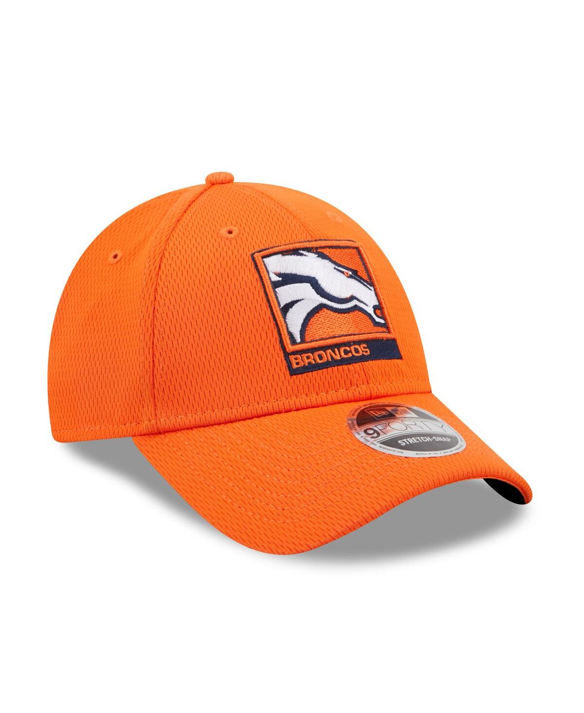 Shop New Era Men's  Orange Denver Broncos Framed Af 9forty Snapback Hat