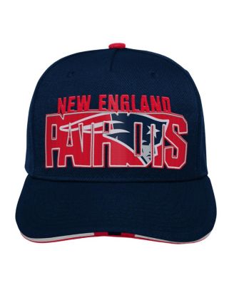 Big Boys and Girls Navy New England Patriots On Trend Precurved A-Frame Snapback Hat