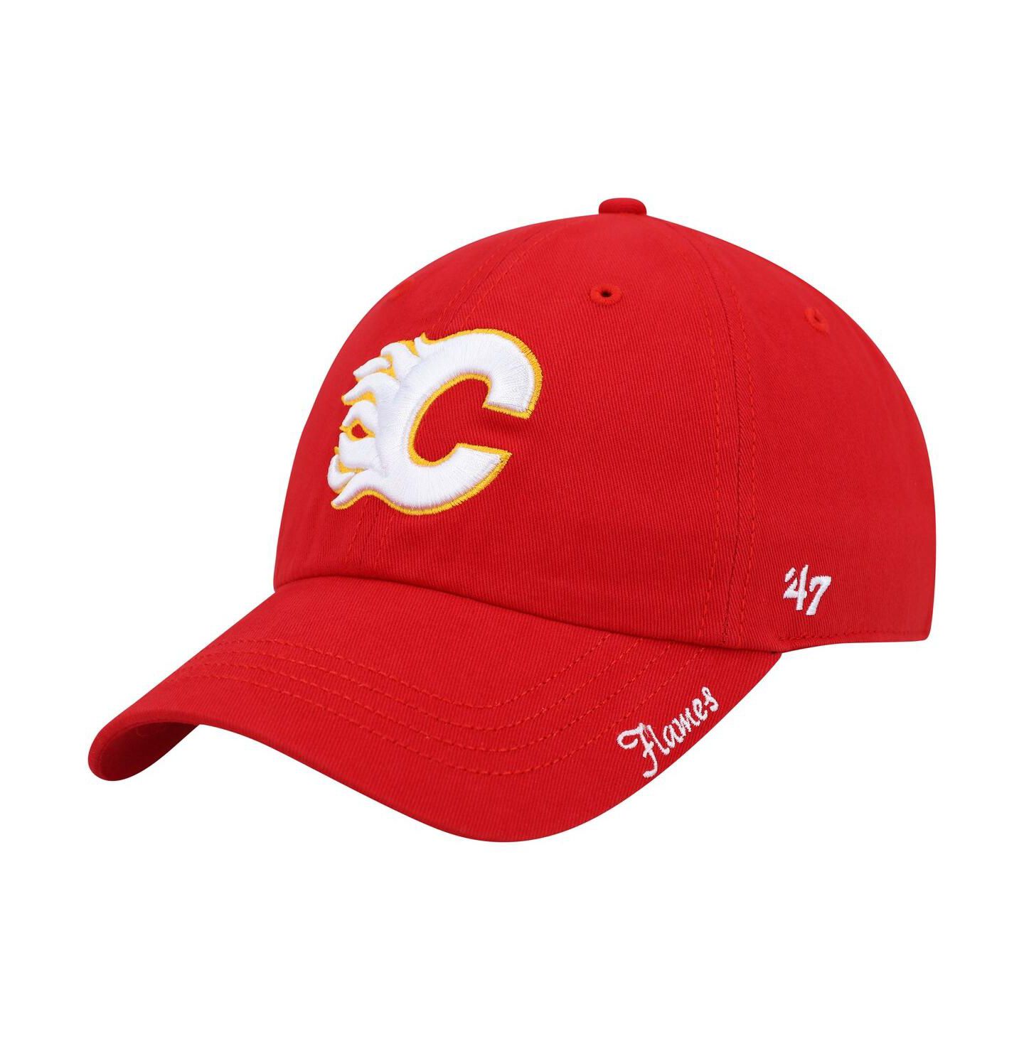 Женская кепка '47 Brand Red Calgary Flames Team Miata Clean Up Adjustable Hat — фото 1