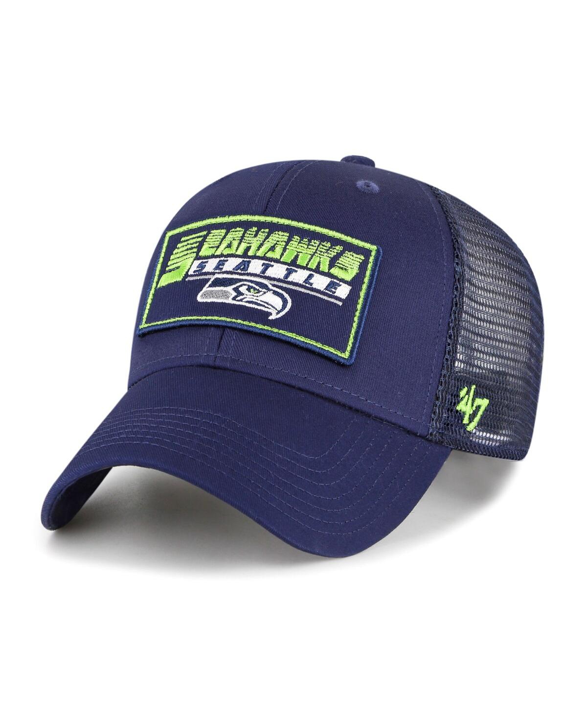 47 Brand Kids' Big Boys And Girls ' College Navy Seattle Seahawks Levee Mvp Trucker Adjustable Hat