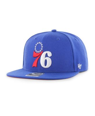 Men's Royal Philadelphia 76ers Sure Shot Captain Snapback Hat