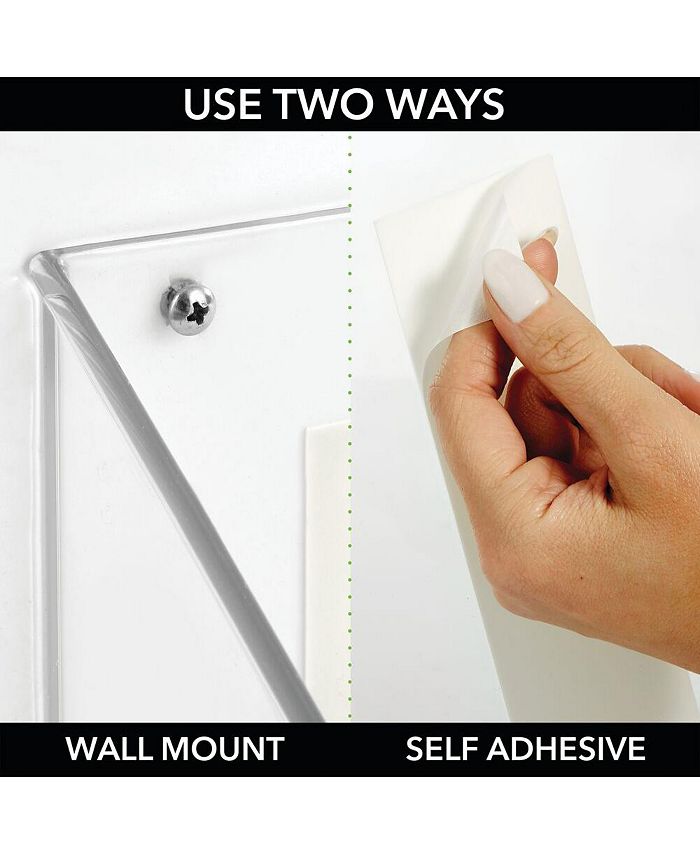 mDesign Wall Mount Plastic Home Storage Organizer Basket Bin, Clear