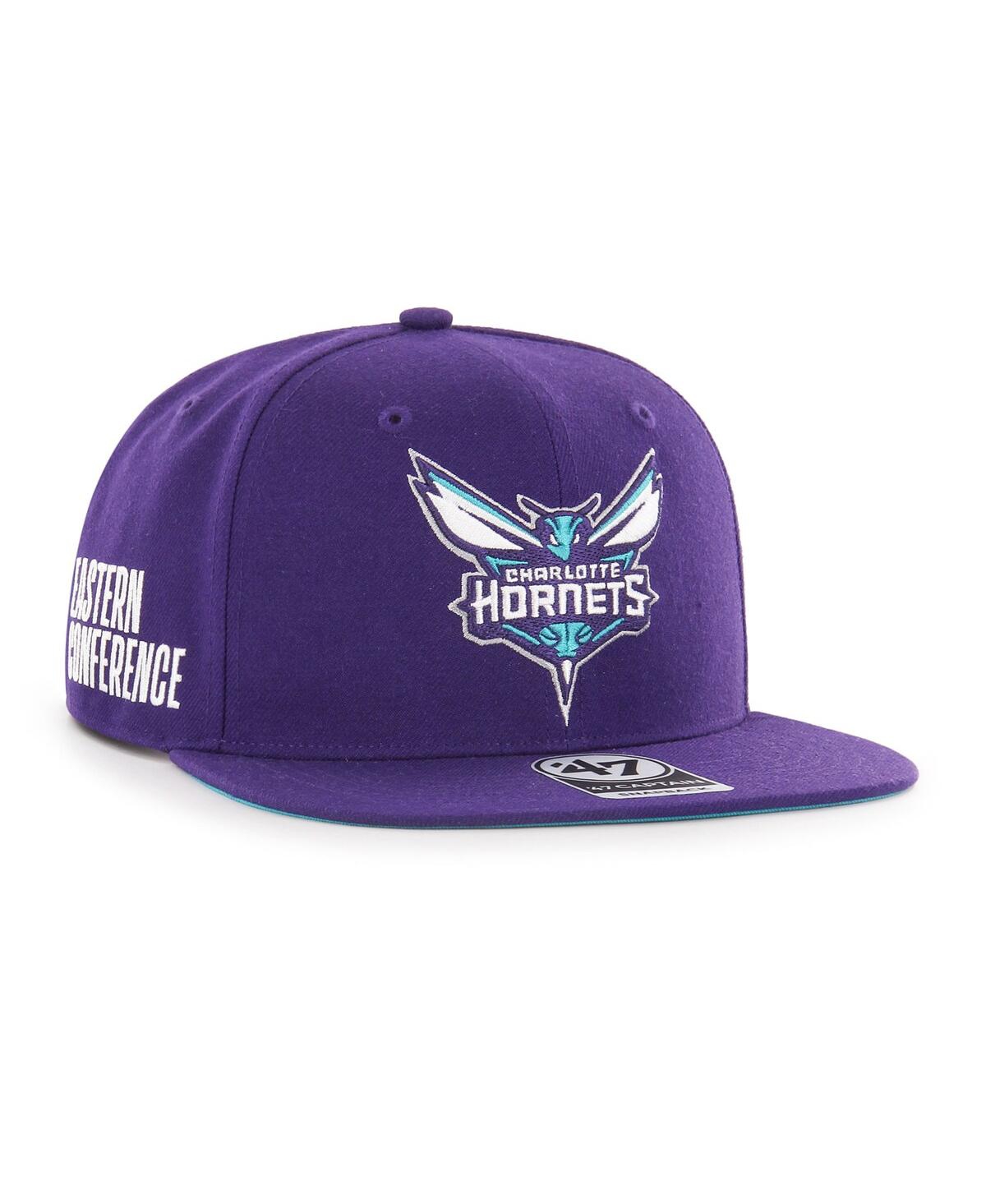 47 Brand Men's ' Purple Charlotte Hornets Sure Shot Captain Snapback Hat