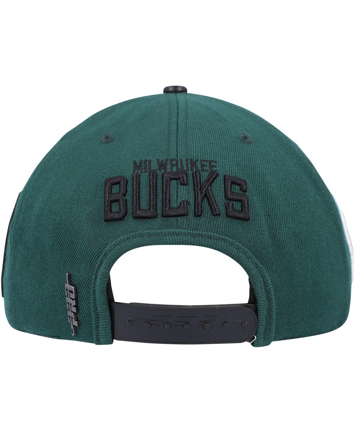 Shop Pro Standard Men's  Hunter Green Milwaukee Bucks Old English Snapback Hat