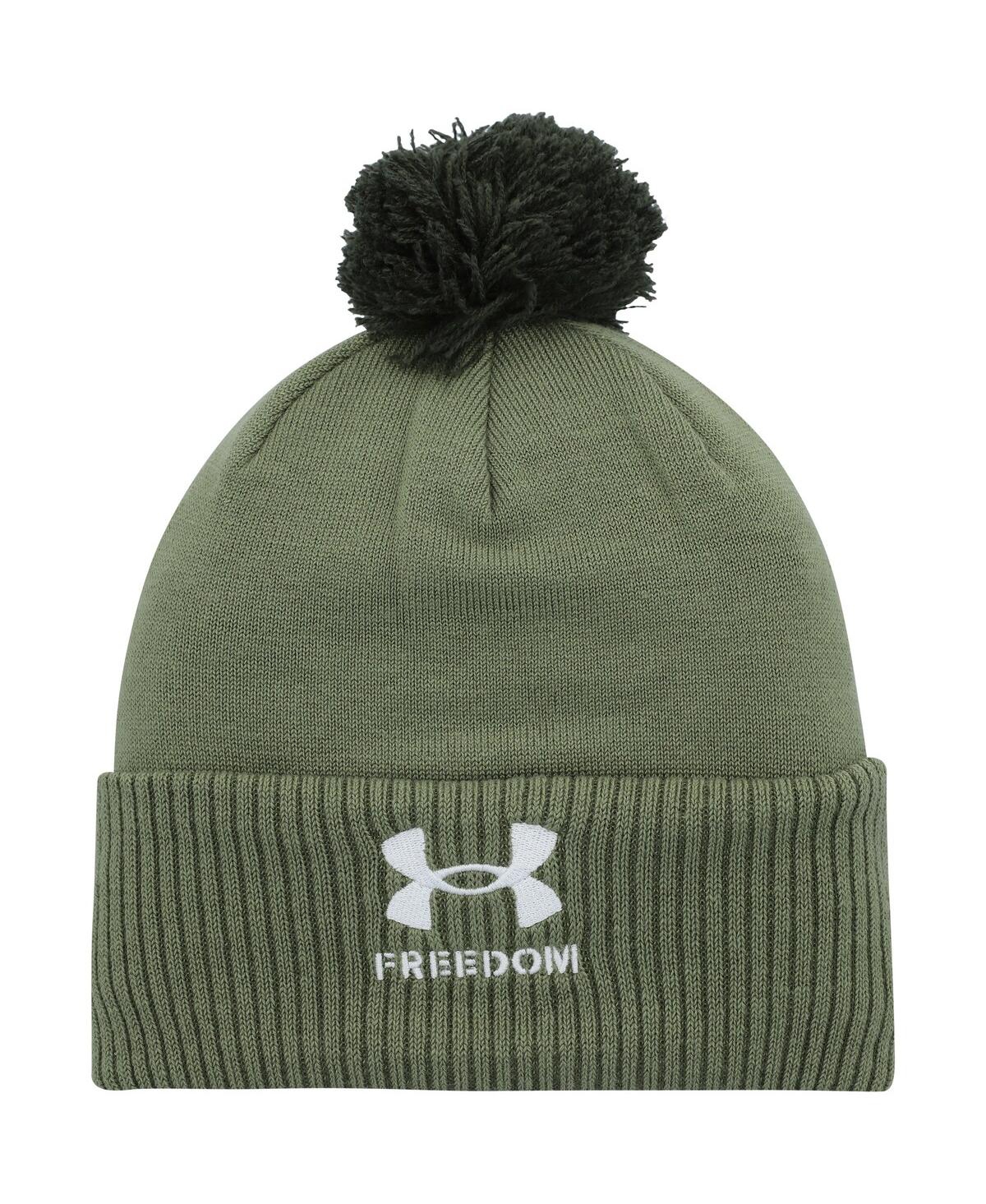 Under Armour Green Auburn Tigers Freedom Collection Cuffed Knit Hat With Pom In Green