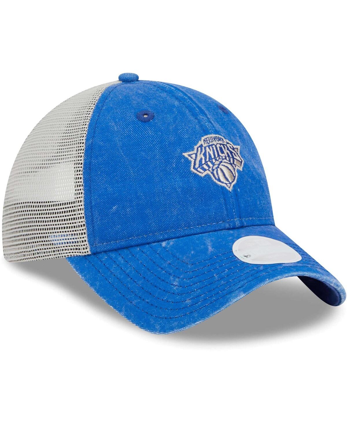 Women's New EraNew York Knicks Micro Logo 9TWENTY Trucker Adjustable Hat - Blue