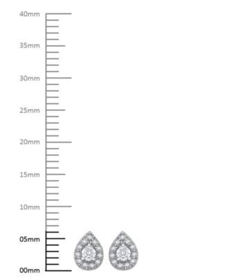 Diamond Pear-Shaped Halo Stud Earrings (1/4 ct. t.w.) in 14k White Gold