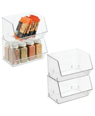 mDesign Plastic Food Storage Organizer Bin for Kitchen, 8" Wide - 4 ...