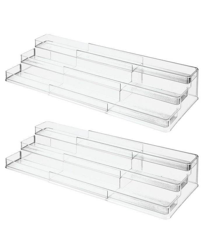 Expandable Stainless Steel Spice Rack Organizer - 2-Tier Shelf With 8 Pans & Lids For Kitchen Counter