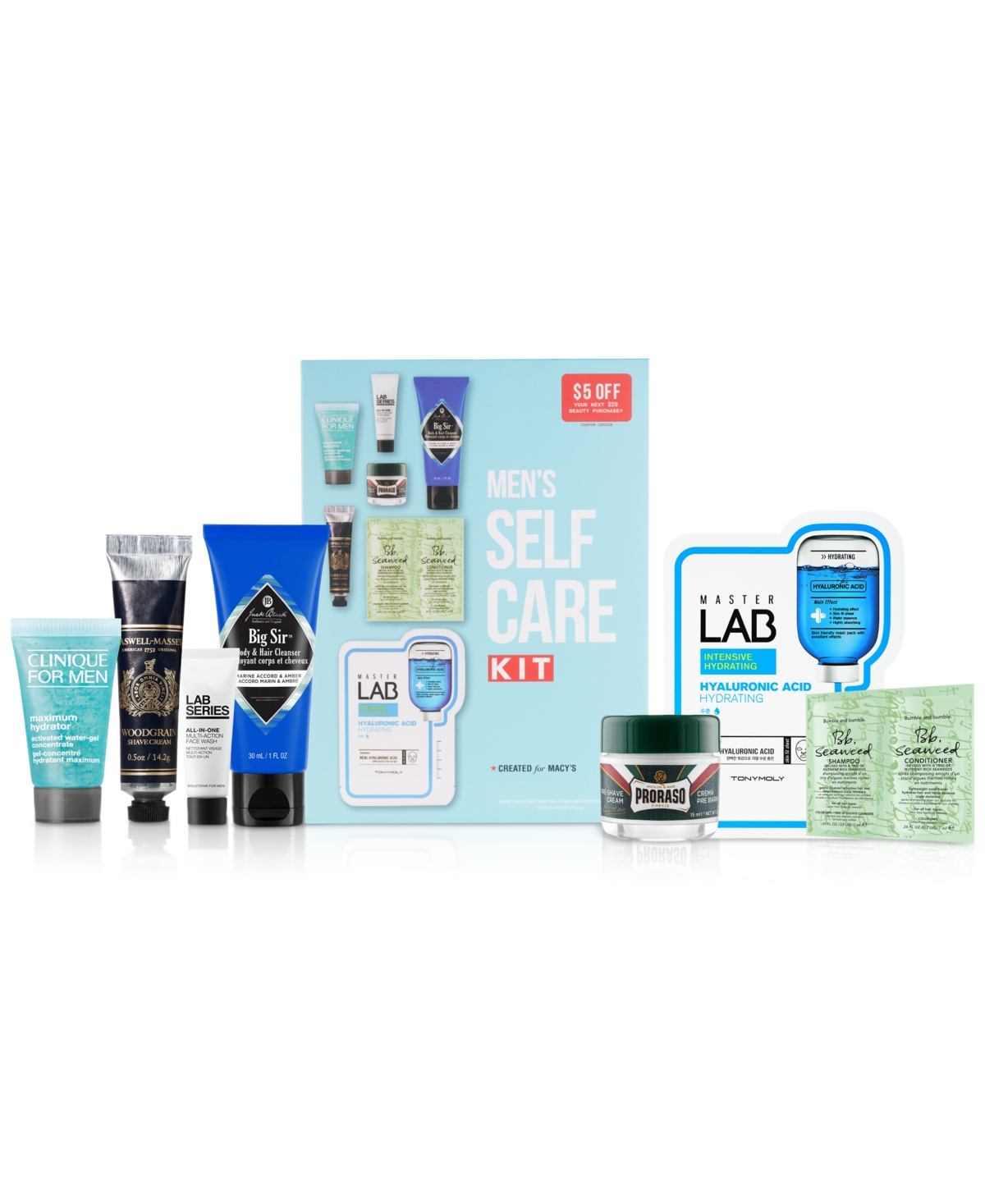 Created For Macy's 7-pc. Men's Self Care Set,  In Blue