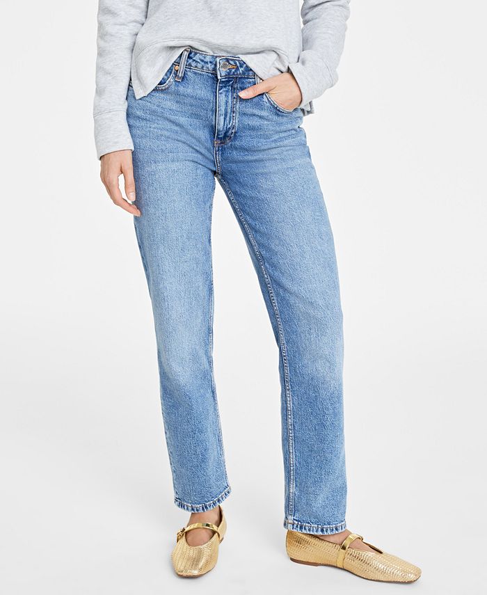 Women's High Rise Straight-Leg Jeans, Regular and Short Lengths, Created  for Macy's