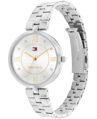 Women's Quartz Silver-Tone Stainless Steel Watch 34mm