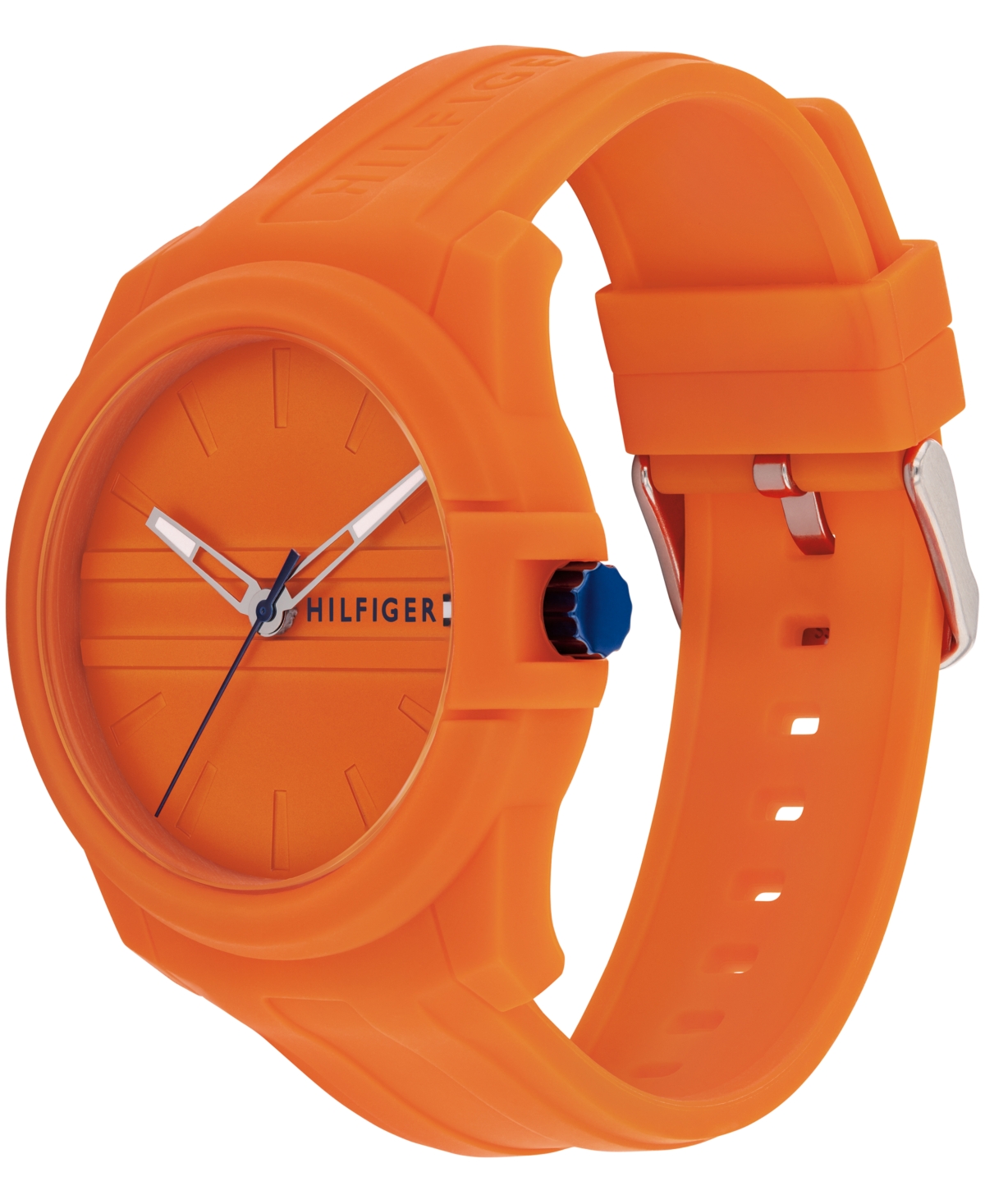 Shop Tommy Hilfiger Men's Quartz Orange Silicone Watch 44mm