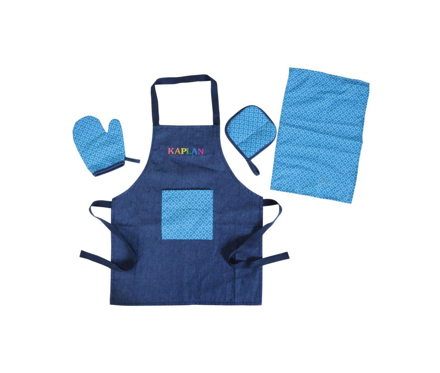 Детские игрушки Kaplan Early Learning Lil' Cooks Denim 4-Piece Apron Set, Ages 2+ — фото 1