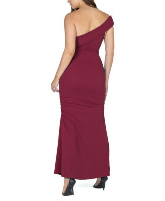 Women's Party One Shoulder Rouched Maxi Dress
