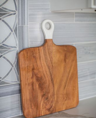 Wood Plus Collection Acacia Wood Square Charcuterie Board, Medium