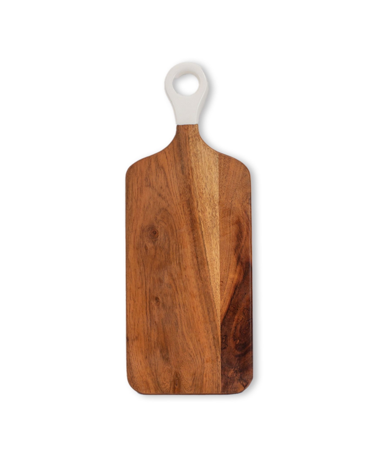 Jeanne Fitz Wood Plus White Collection Acacia Wood Rectangle Charcuterie Board In Brown And White