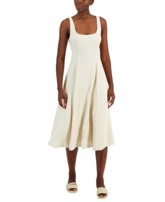 Irie Seamed Linen-Blend Mini Dress