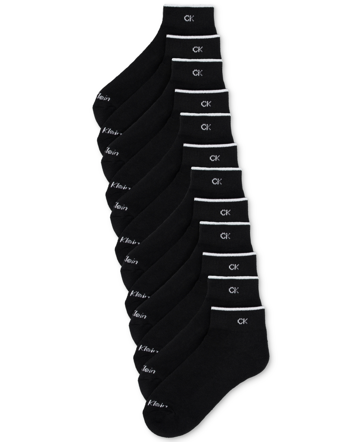 Calvin Klein Women's 6-pk. Solid Cushion Quarter Socks In Black