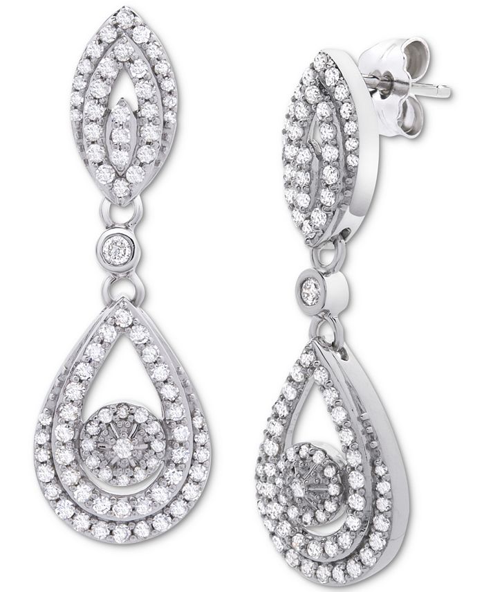 Wrapped in Love - Diamond Dangling Drop Earrings in 14k White Gold or 14k Yellow Gold (1 ct. t.w.)