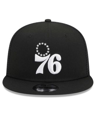 Men's Black Philadelphia 76ers Evergreen 9FIFTY Trucker Snapback Hat