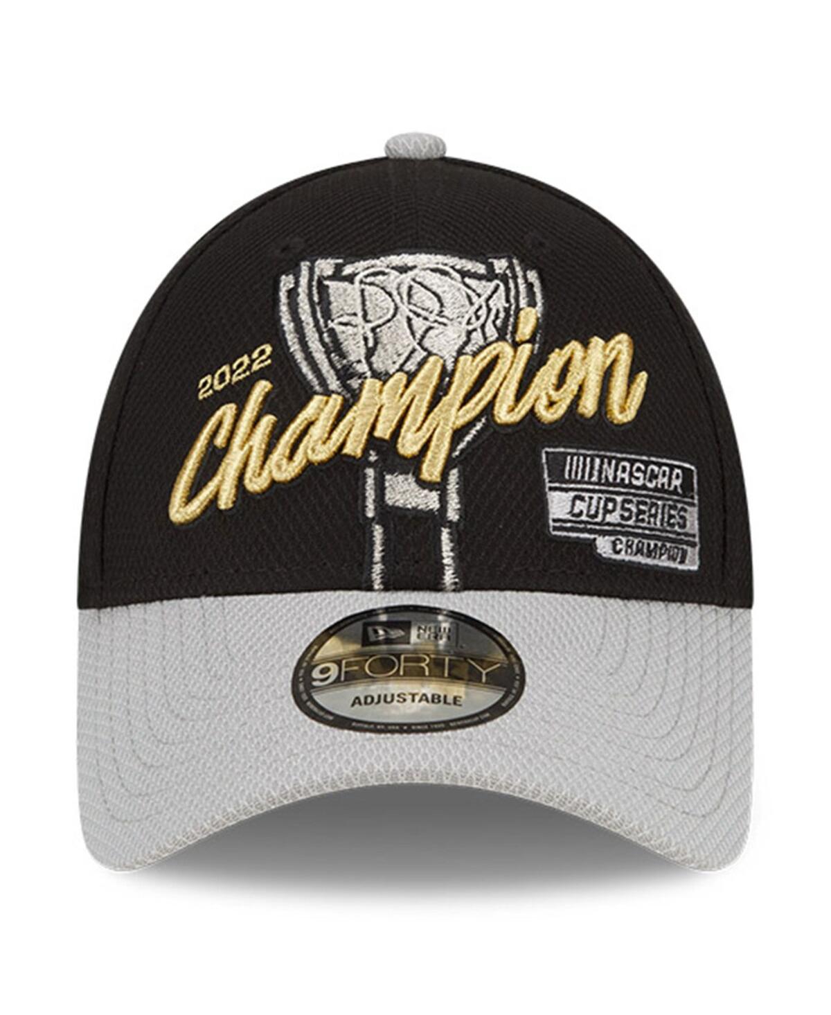 New Era Men's  Black, Gray Joey Logano 2022 Nascar Cup Series Champion Victory Lane 9forty Adjustable In Black,gray