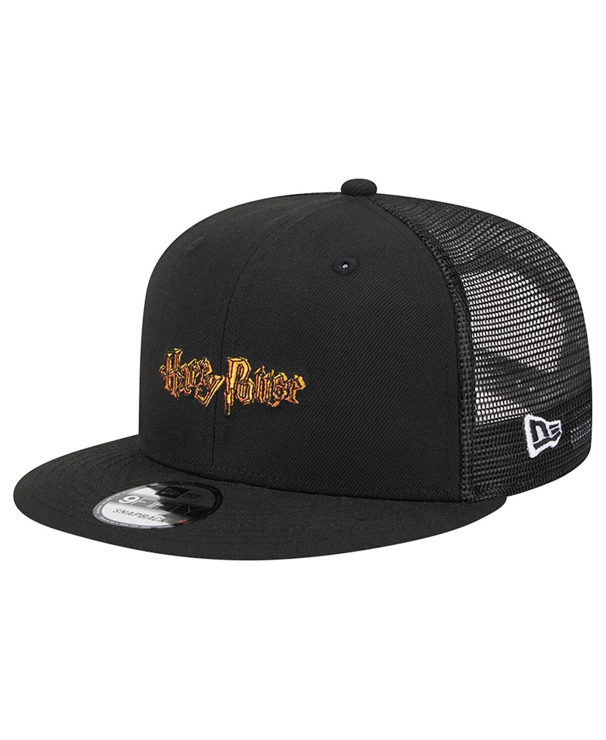 New Era Men's  Black Harry Potter Trucker 9fifty Snapback Hat