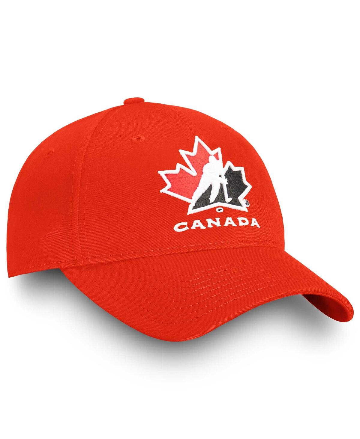 Shop Fanatics Men's  Red Hockey Canada Core Adjustable Hat