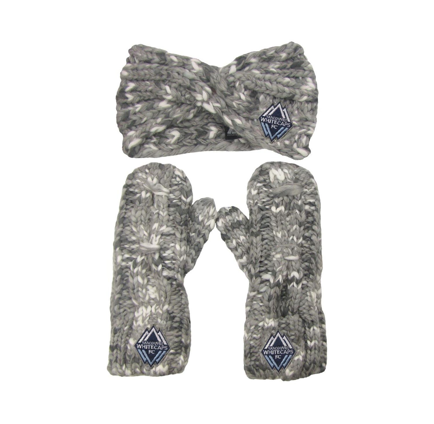 Women's Gray Vancouver Whitecaps FC Marled Headband and Mittens Set