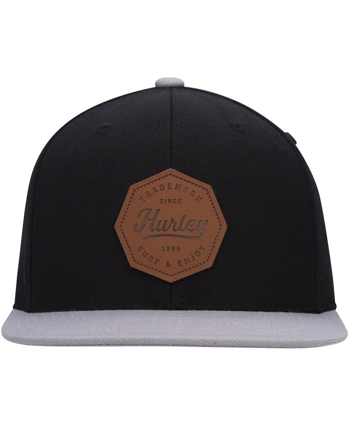 Shop Hurley Men's  Black, Gray Tahoe Snapback Hat In Black,gray