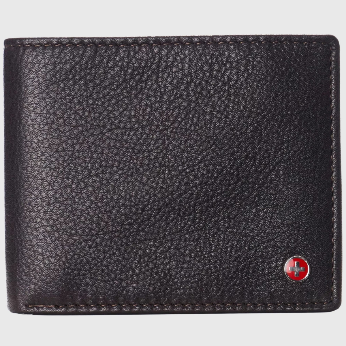 Alpine Swiss Men's Leather Rfid Bifold Wallet 2 Id Windows Divided Bill Section