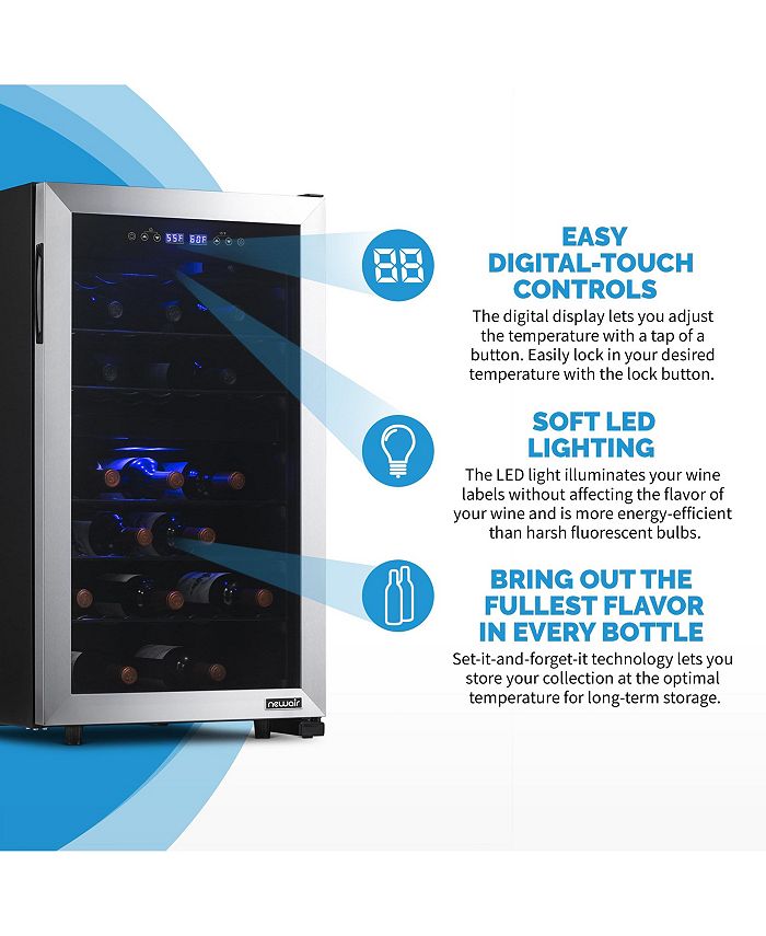 Newair Freestanding 43 Bottle Dual Zone Compressor Wine Fridge in