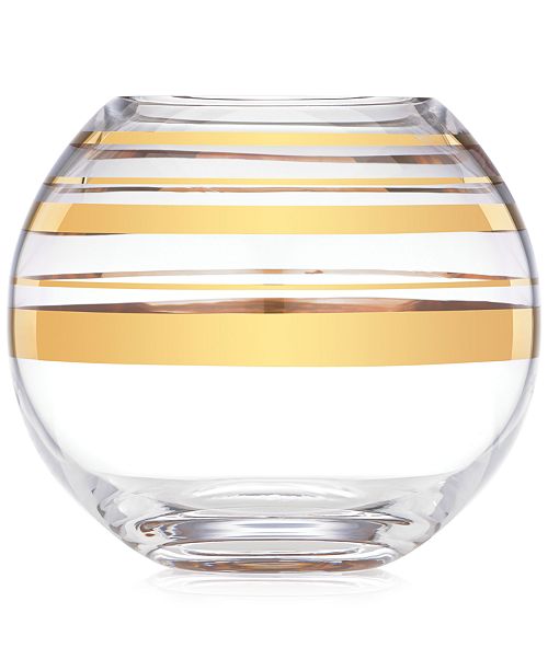 kate spade new york Hampton Street Gold Striped Rose Bowl Vase