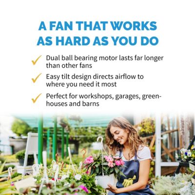 18 Inch High Velocity Waterproof 2 in 1 Floor Stand or Wall Mount Adjustable Tilt 3 Speed Outdoor Air Fan